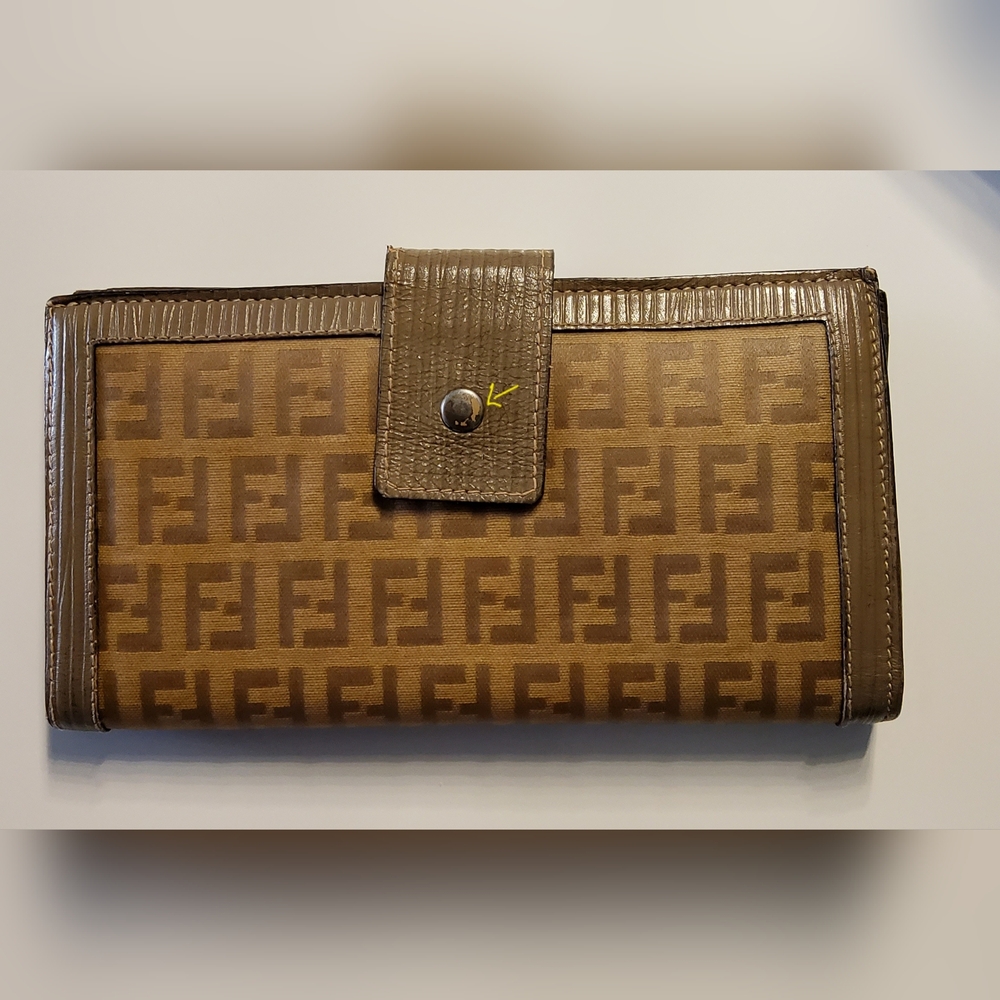 Women's Fendi Tan and Brown Monogram Wallet